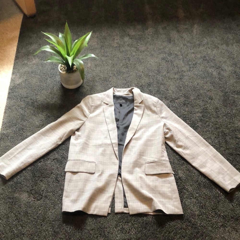 BANANA REPUBLIC grey plaid blazer